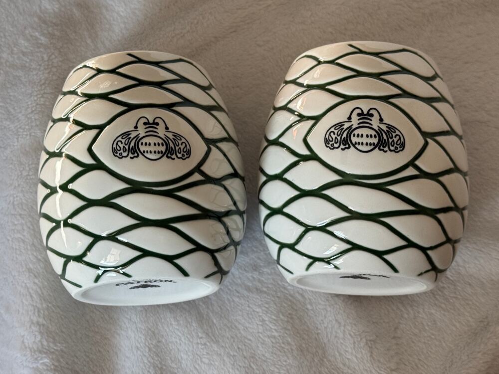 VTG Patrón Tequila Ceramic Agave Piña Tiki Mugs (Set of 2)